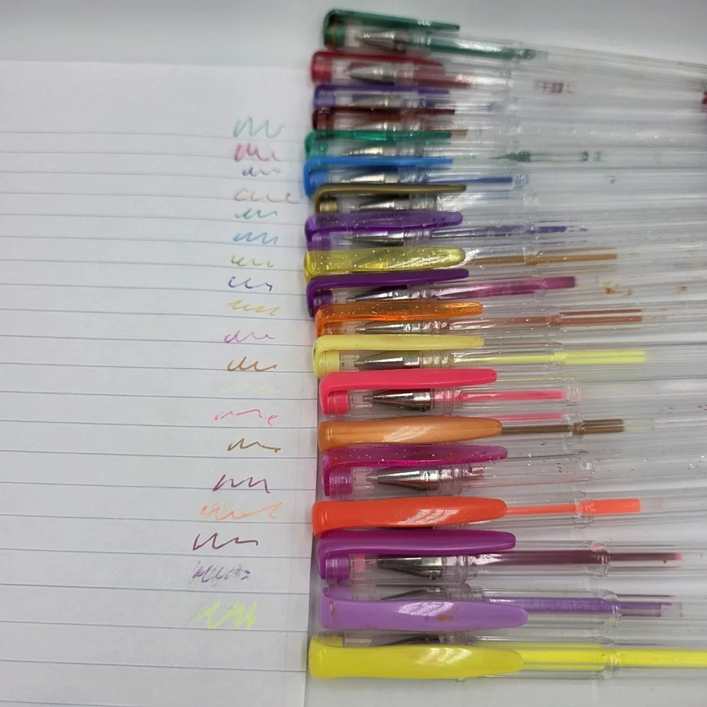 19~Metallic Gel Pens w/Lids Sparkle &‎ Matte Multi-Colors Variety Teacher Set